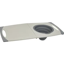 Planche à découper avec passoire rétractable silicone 56x29,5cm