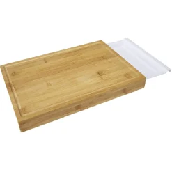 Planche à découper avec plateau collecteur extractible 38x25,5xH3,5cm