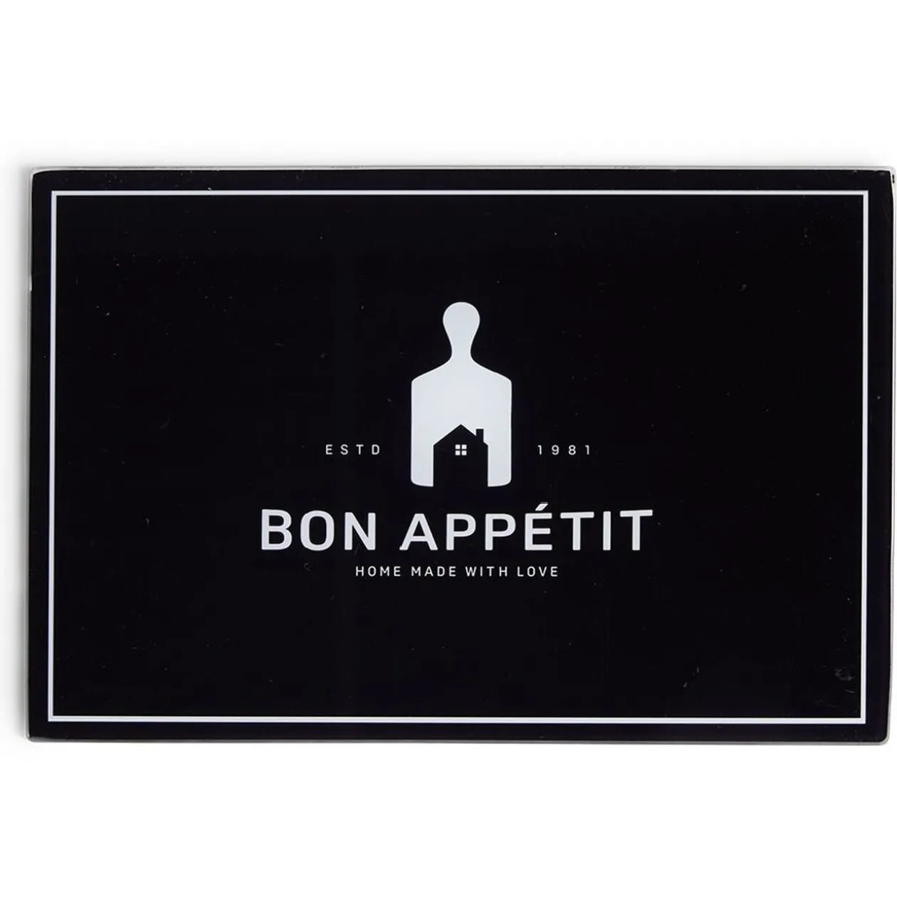 Planche à découper en verre design Bon appétit - 38x30cm