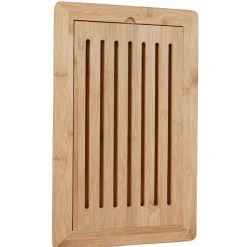 Planche à pain en bambou avec récupérateur de miettes 38x34x H1,5cm