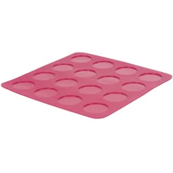 Plaque silicone 16 macarons rose