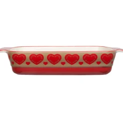Plat à four design coeur rouge