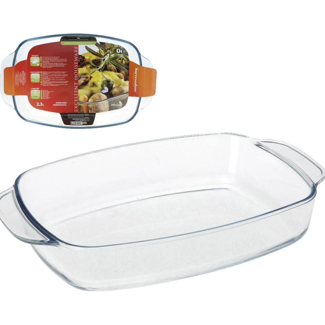 Plat à four en verre transparent 2,6 L