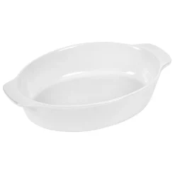 Plat à four ovale céramique blanc