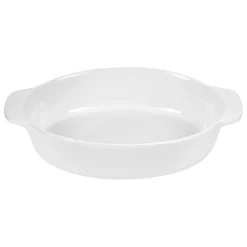 Plat à four ovale céramique blanc