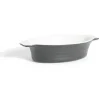 Plat à four ovale en céramique noir 13,5x17xH5cm