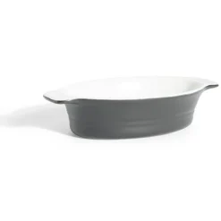 Plat à four ovale en céramique noir 13,5x17xH5cm
