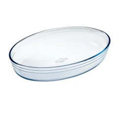 Plat à four ovale transparent