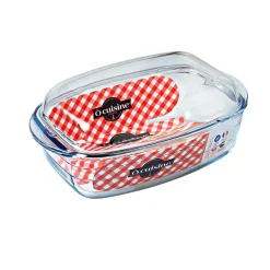 Plat à four rectangulaire transparent 6,5 L