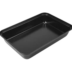 Plat à four rectangulaire noir x3