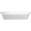 Plat à four rectangulaire blanc grès