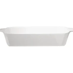 Plat à four rectangulaire blanc grès