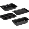 Plat à pâtisserie acier noir x4