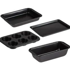 Plat à pâtisserie acier noir x4