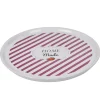Plat à tarte céramique blanc rayure rouge