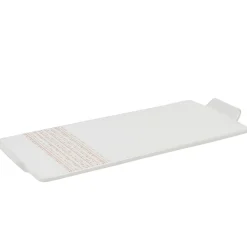 Plat de présentation rectangulaire blanc et rouge