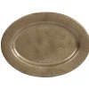 Plat ovale doré noir martelé