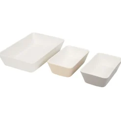 Plat rectangulaire cuisson four x3 céramique blanc