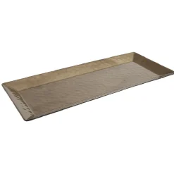 Plat rectangulaire doré noir martelé