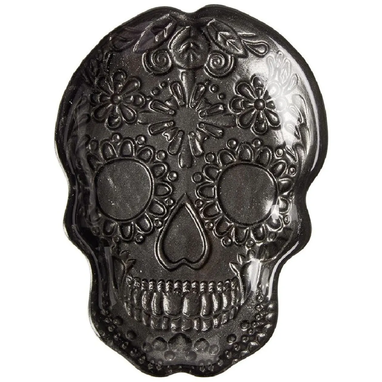 Plat tête de mort Halloween en verre