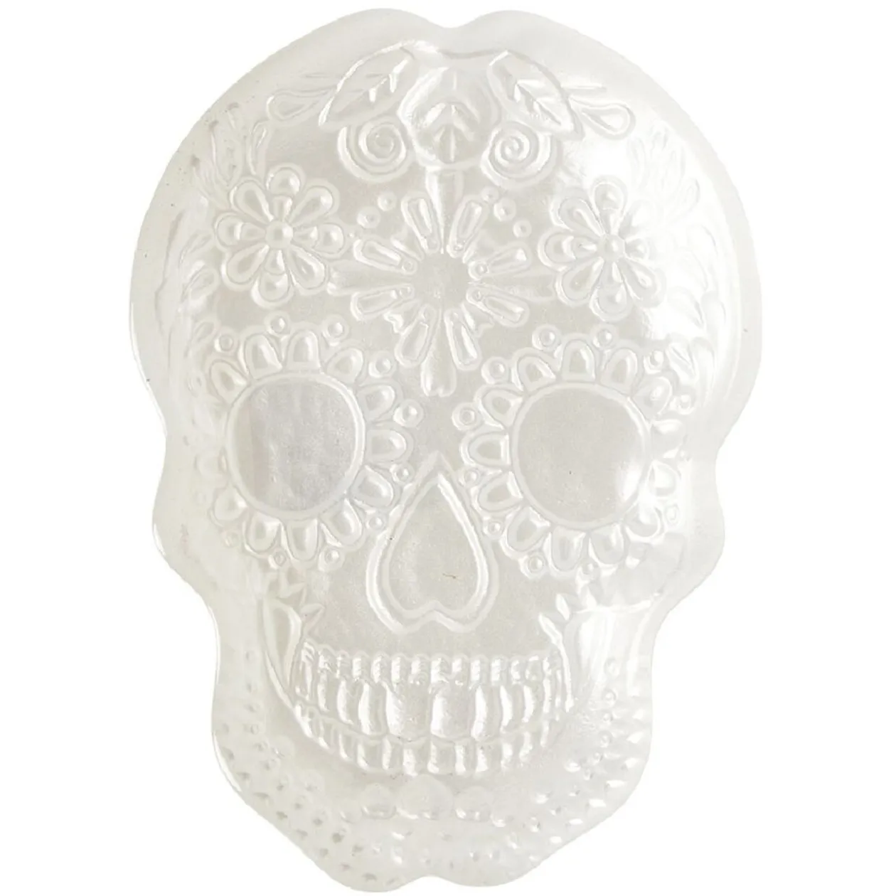 Plat tête de mort Halloween en verre