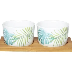 Plateau + 2 coupelles apéritif motif jungle