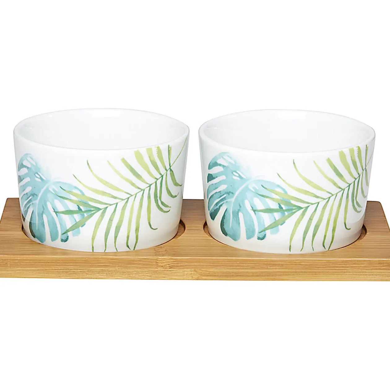 Plateau + 2 coupelles apéritif motif jungle