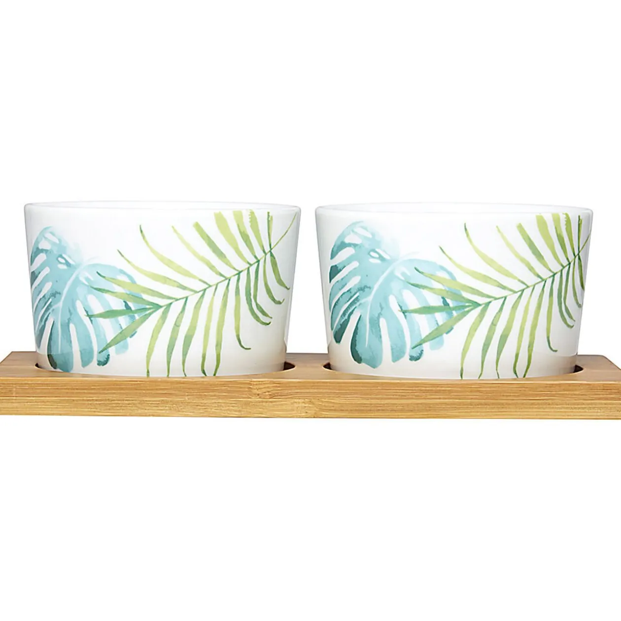 Plateau + 2 coupelles apéritif motif jungle
