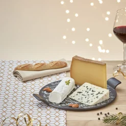 Plateau à fromage noir et blanc
