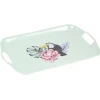 Plateau de service bleu motif oiseau tropical