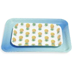 Plateau de service en carton style tropical x 5