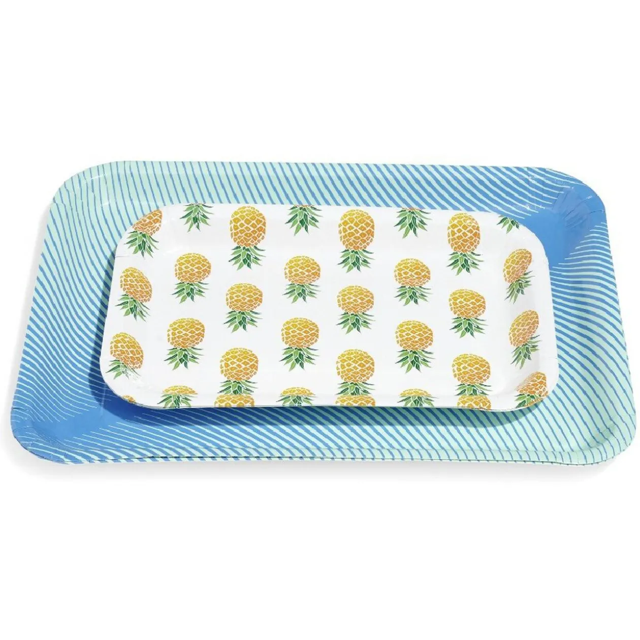 Plateau de service en carton style tropical x 5