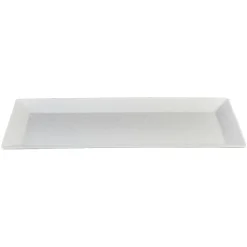 Plateau de service rectangulaire martelé blanc