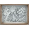 Plateau en verre et bois