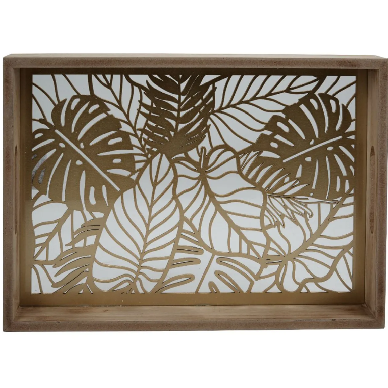 Plateau en verre et bois