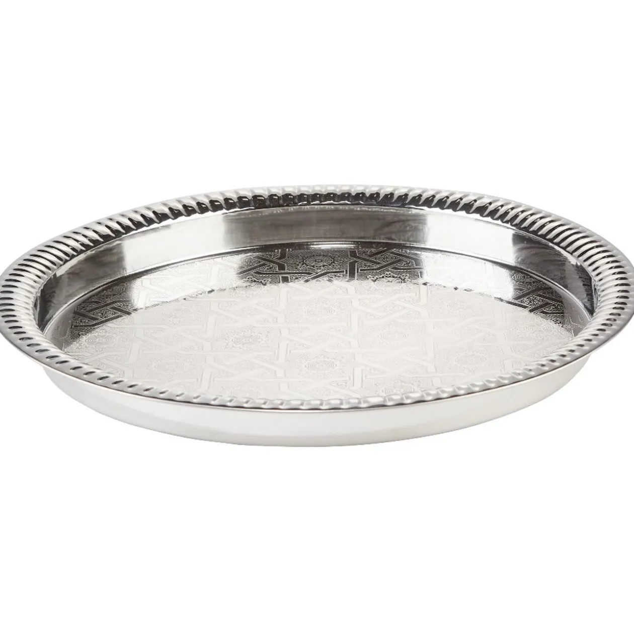 Plateau marocain argenté inox