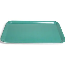 Plateau mélaminé vert uni 45,2x31,4xH2cm