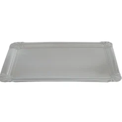 Plateau rectangulaire argenté en carton x5