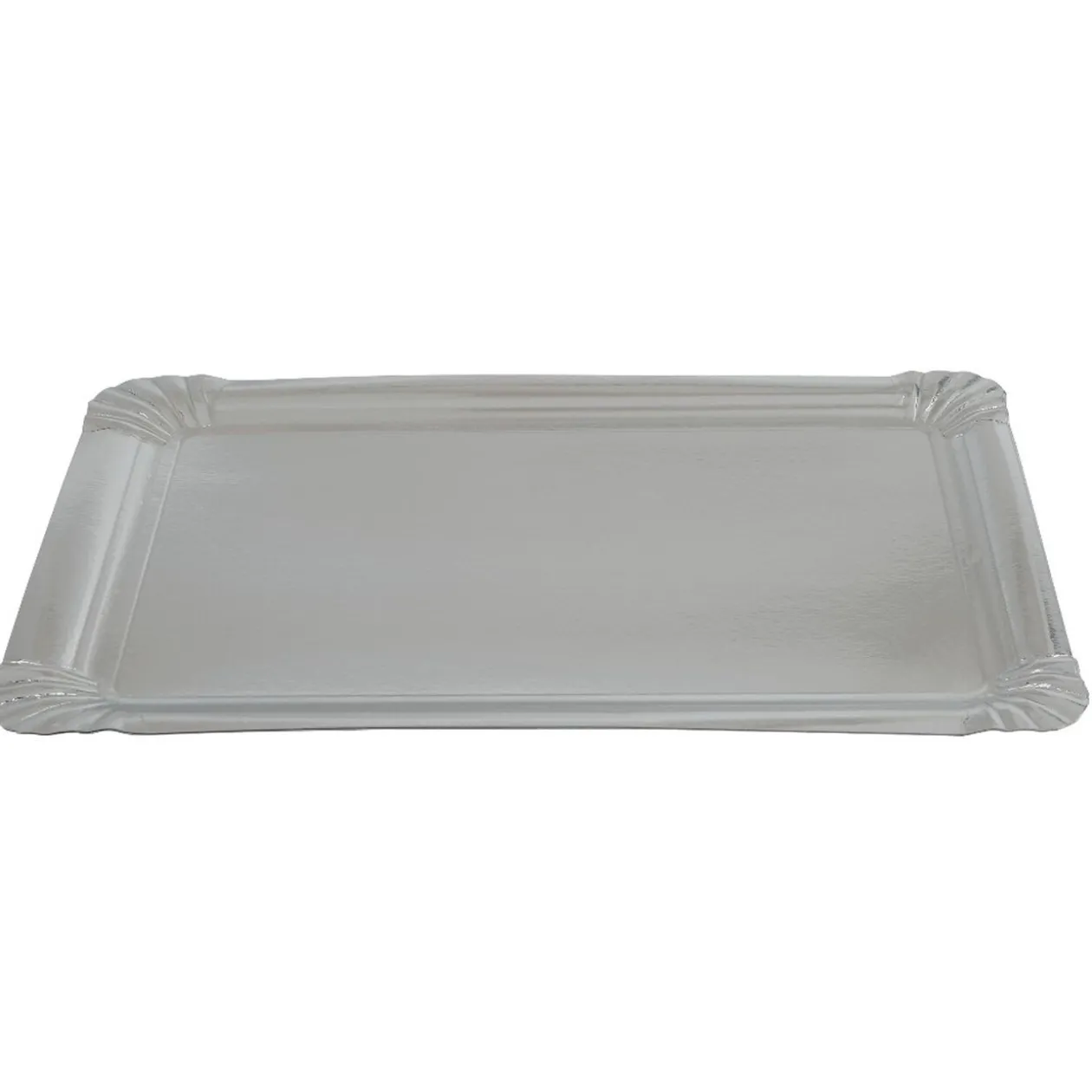 Plateau rectangulaire argenté en carton x5