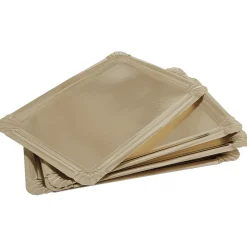 Plateau rectangulaire doré en carton x5