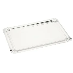 Plateau rectangulaire en carton argenté x 5