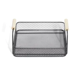 Plateau rectangulaire maille métal noir