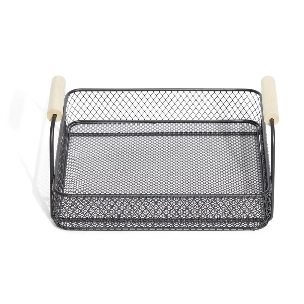 Plateau rectangulaire maille métal noir