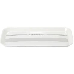 Plateau rectangulaire mélamine blanc écritures noires