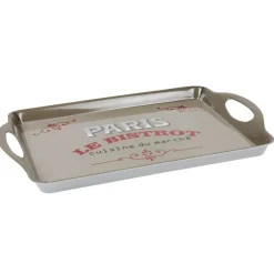 Plateau rectangulaire Paris le bistrot avec poignées