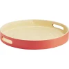 Plateau rond en bambou coloré