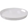 Plateau rond mélamine uni blanc