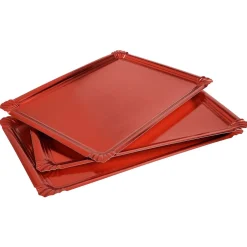 Plateau rouge en carton x3