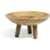 Plateau sur pied bois foncé