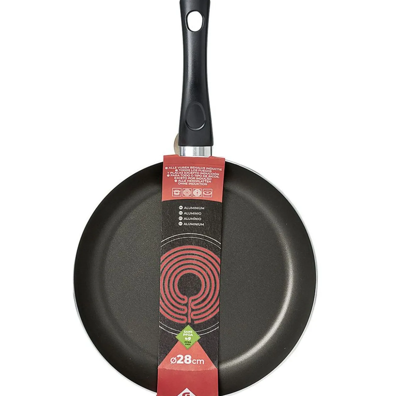 Poêle aluminium noir et rouge Ø28cm